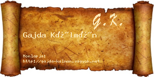 Gajda Kálmán névjegykártya